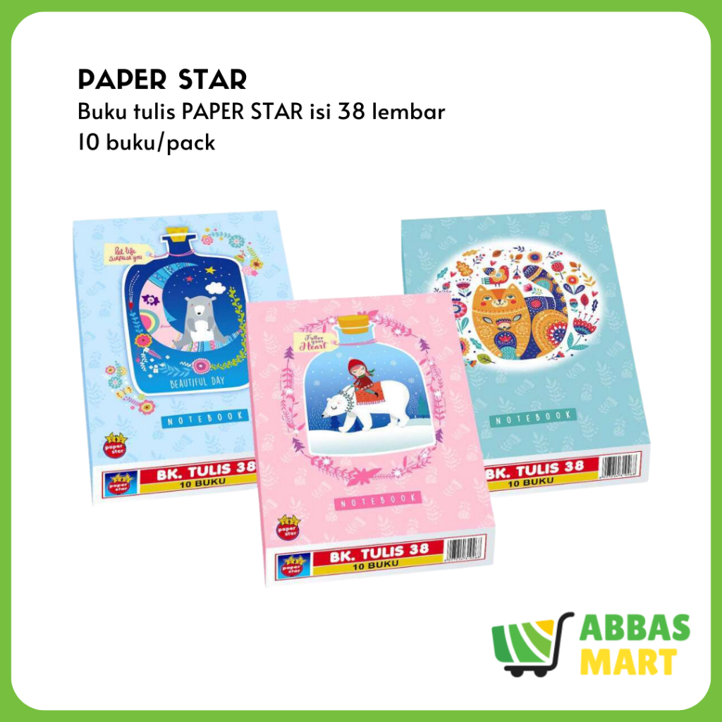 

BUKU TULIS PAPER STAR - Buku Paper Star 38 Lembar Isi 10 Buku - 1 PAK
