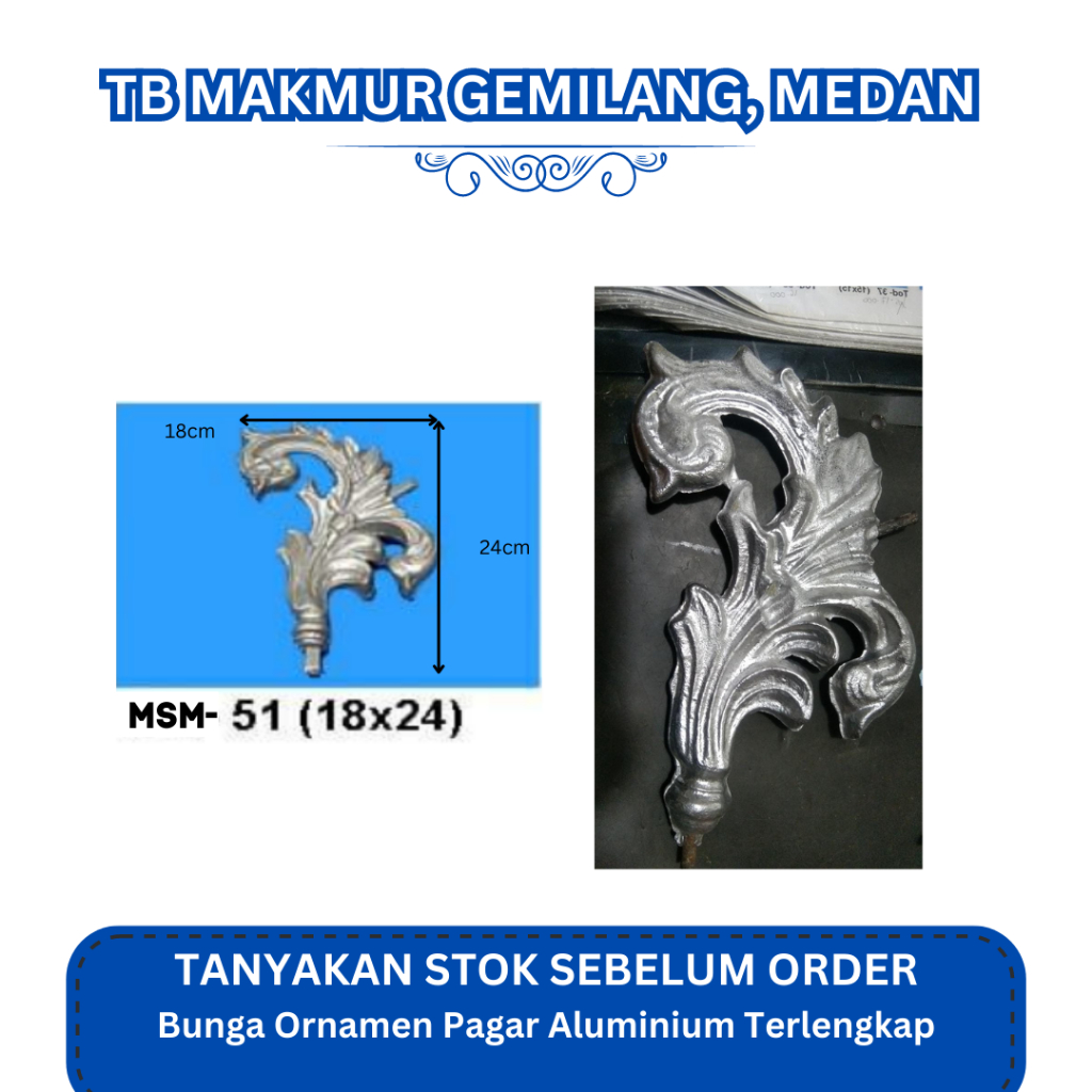 Ornamen/Bunga Pagar Aluminium 51