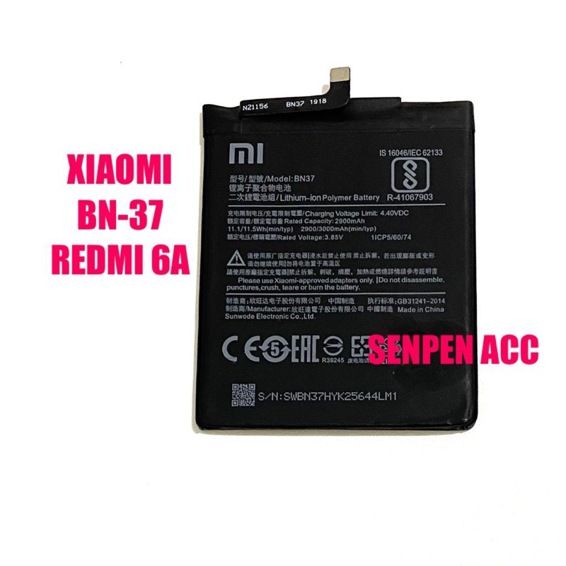 BATTERAI BATTRE BATTERY XIAOMI BN37 BN-37 REDMI 6A ORIGINAL OEM