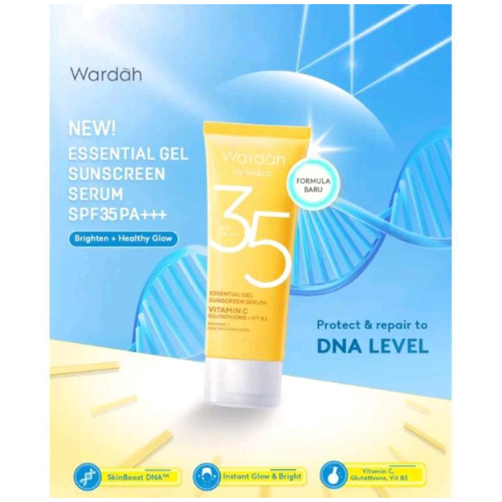 Wardah UV Shield Essential gel sunscreen / Wardah Sunscreen SPF 35 PA+++ / Wardah gel sunscreen seru