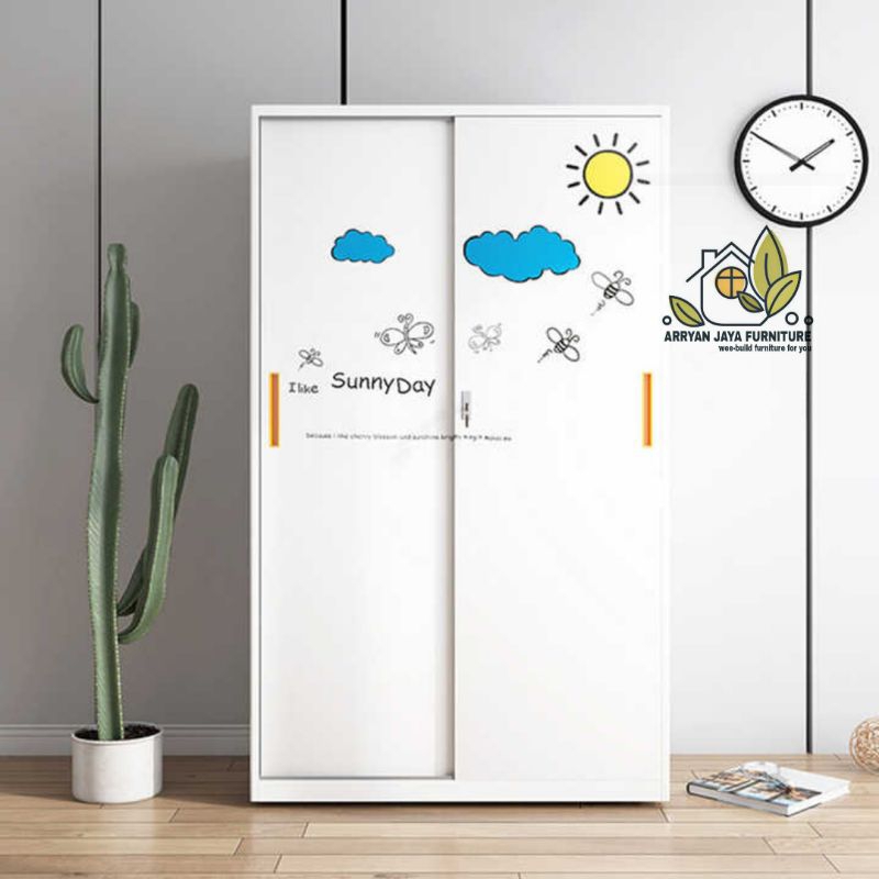 lemari pakaian anak 2 pintu sliding