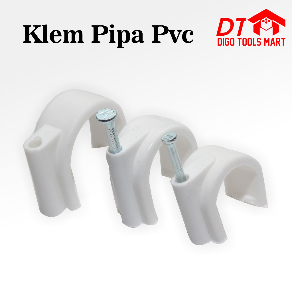 Klem Paralon 3/4 + Paku Beton Klem Pipa Plastik 3/4