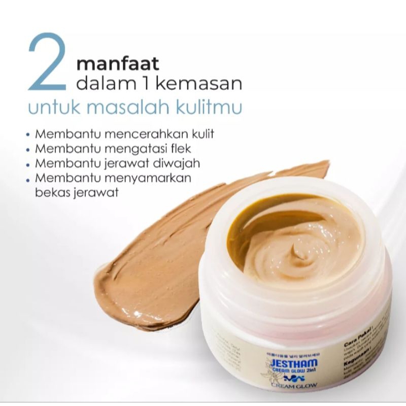 READY SIAP KIRIIM Cream glow 2in1 Jestham ampuh menghilangkan flek
