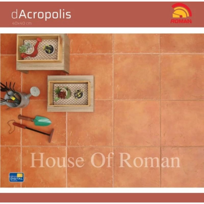 Roman Keramik G440850 dAcropolis Rosso 40x40 / keramik vintage / keramik teracota / keramik jadul / 