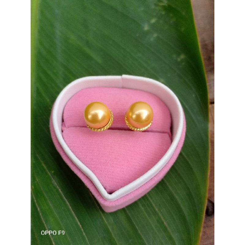 giwang perak lapis emas 22k