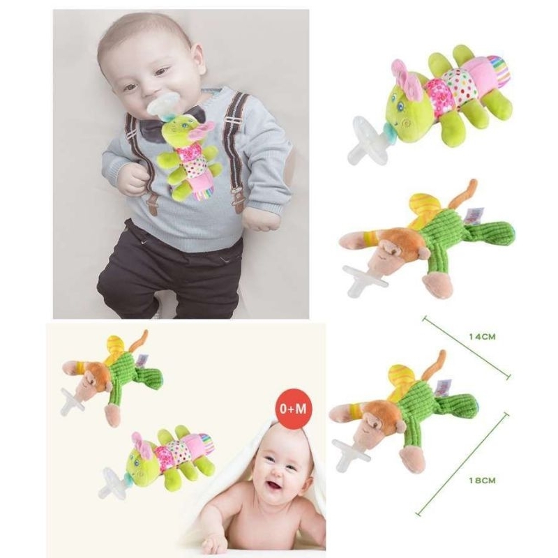 Empeng/Dot silikon aksen boneka untuk bayi