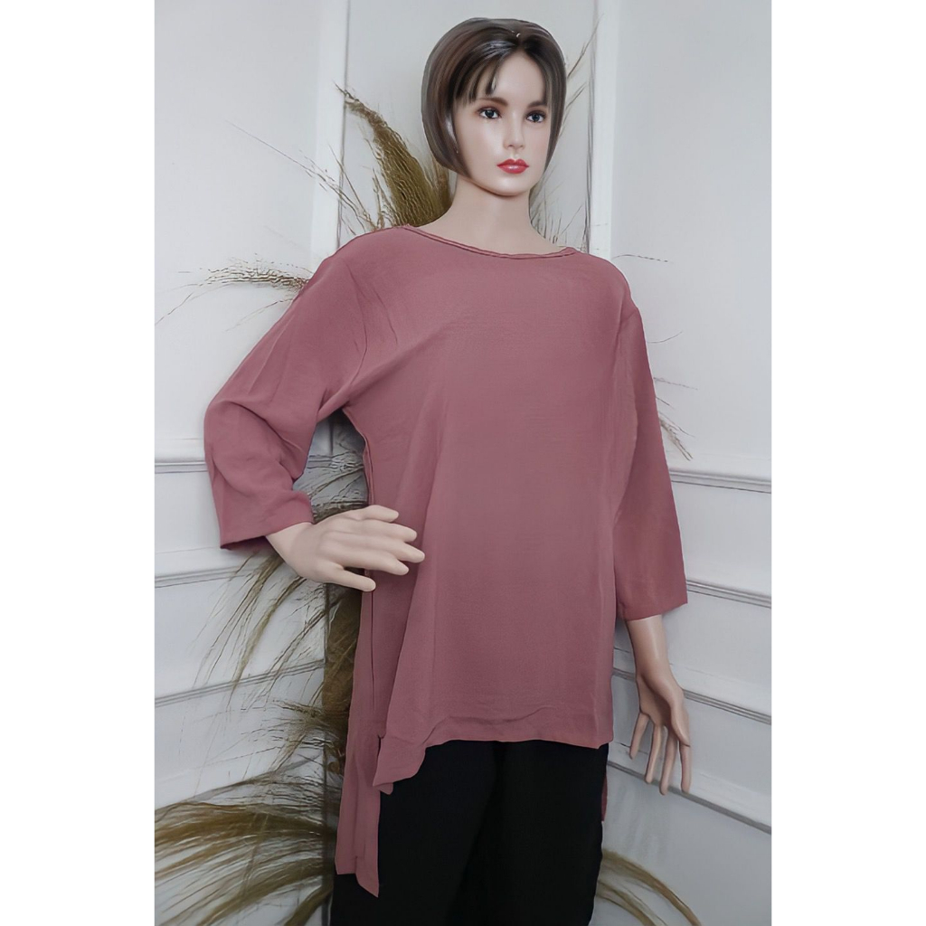 BLOUSE WANITA DIANTY TOP BLOUSE BO SIZE M L XL DAN XXL JUMBO BAHAN CRINKLE AIRFLOW ATASAN WANITA LEN