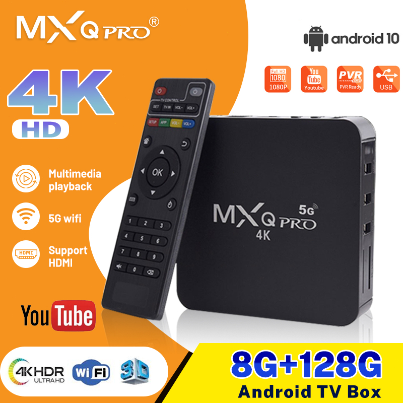 Android tv box 4G+64G&amp;8G+128G Smart TV Box MXQ Pro 4K 5G Android Stb Box Cocok untuk Semua Merk TV stb murah kekinian