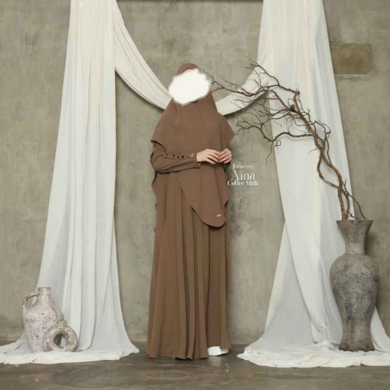 Aina Dress  (Dress Only) | Abaya Ummi By Masya | Dress | Abaya | Gamis | Haji | Umroh