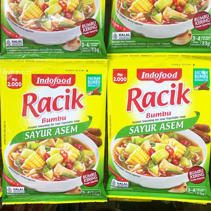 

BUMBU RACIK SAYUR ASEM / BUMBU KERING SAYUR ASEM / 1 RENCENG ISI 10pcs@33gr