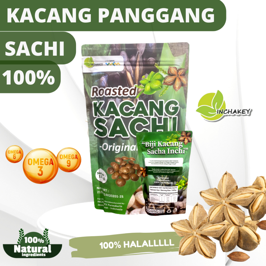 

kacang panggang saca inchi kacang kacang sangrai sachi camilan kacang 125gr