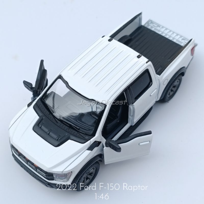 Kinsmart 2022 Ford F-150 Raptor White Mainan Mobil Mobilan F150 Jagat Diecast Skala 46
