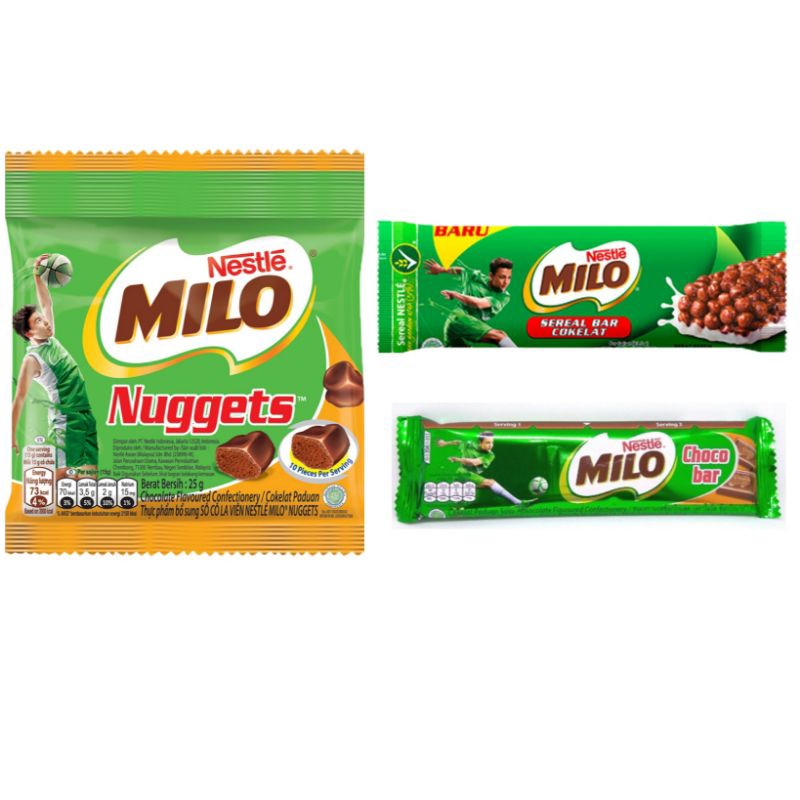 

MILO Aneka Cemilan Snack Choco sereal Bar cokelat nuggets