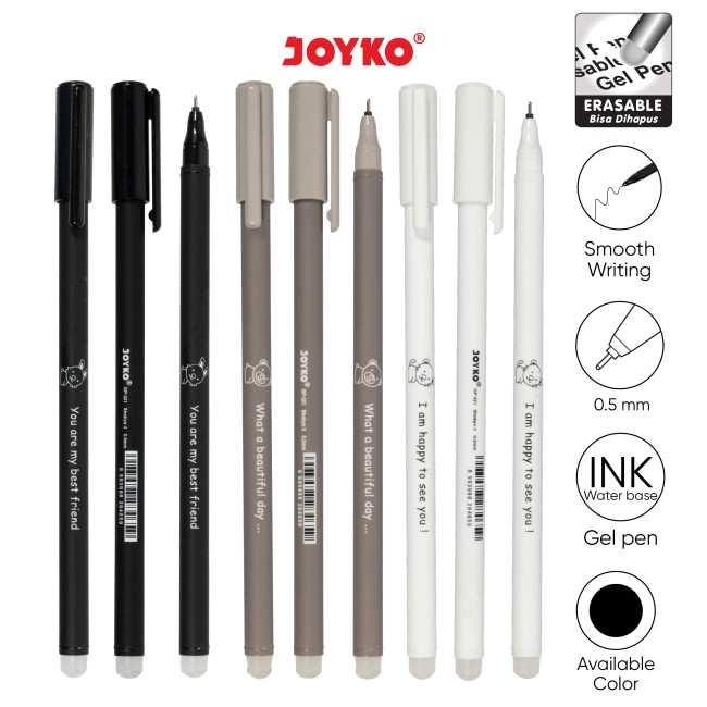 

Gel Pen / Balpen Gel / Pulpen Gel Hapus JOYKO GP-321 JOYKO BLACK ( PCS )