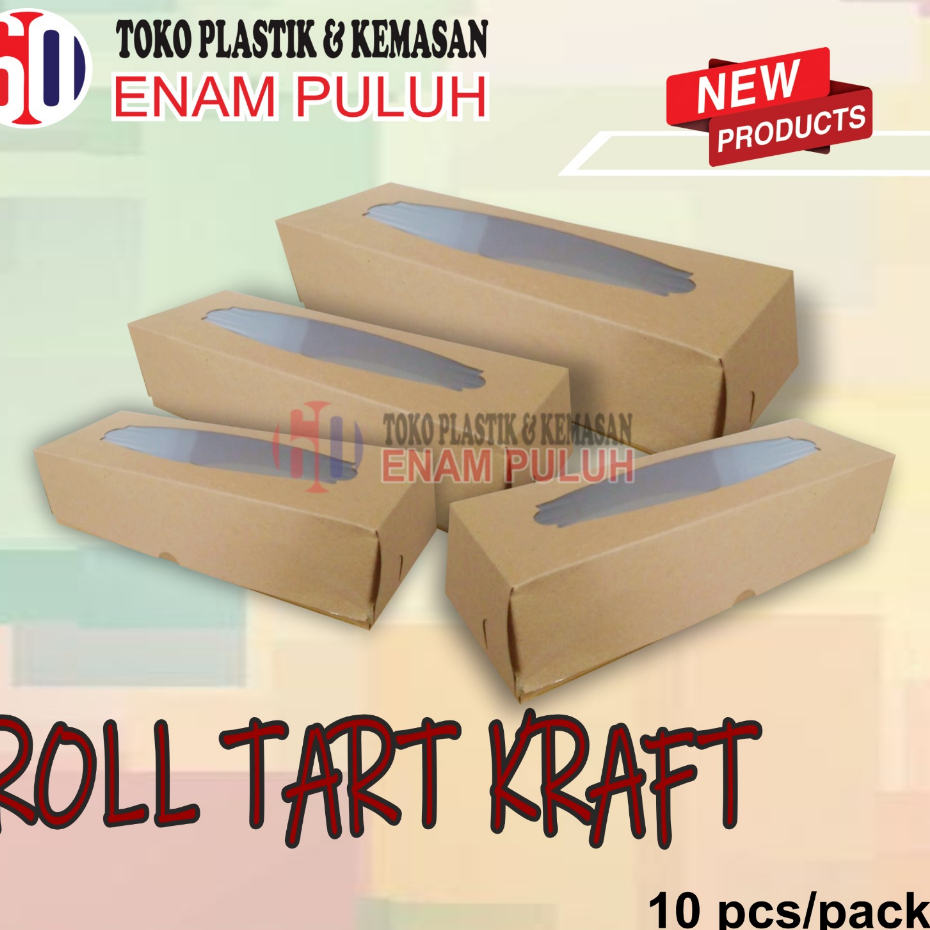 

BOX Roll kraft coklat window JENDELA isi 10pcs tebal hemat berkualitas untuk PACKING CAKE ROLL ROTI TART KUE BOX SNACK BROWNIES
