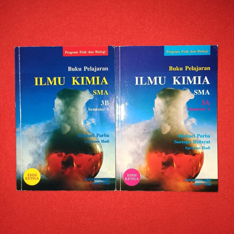 buku lawas buku pelajaran ilmu kimia SMA 3A dan 3B