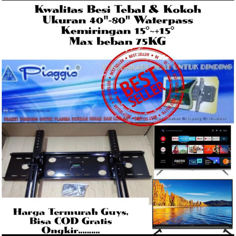 BRACKET TV LCD LED PLASMA 40INCH - 80 INCH PLAGGIO 009