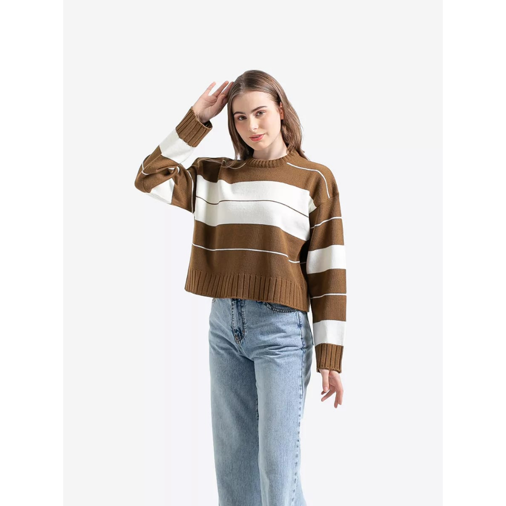 Sweater Crop Rinsyi Rajut / Suji Knit Crop Sweater Rajut / Rajut Crop Wanita / Atasan Wanita / Moruc