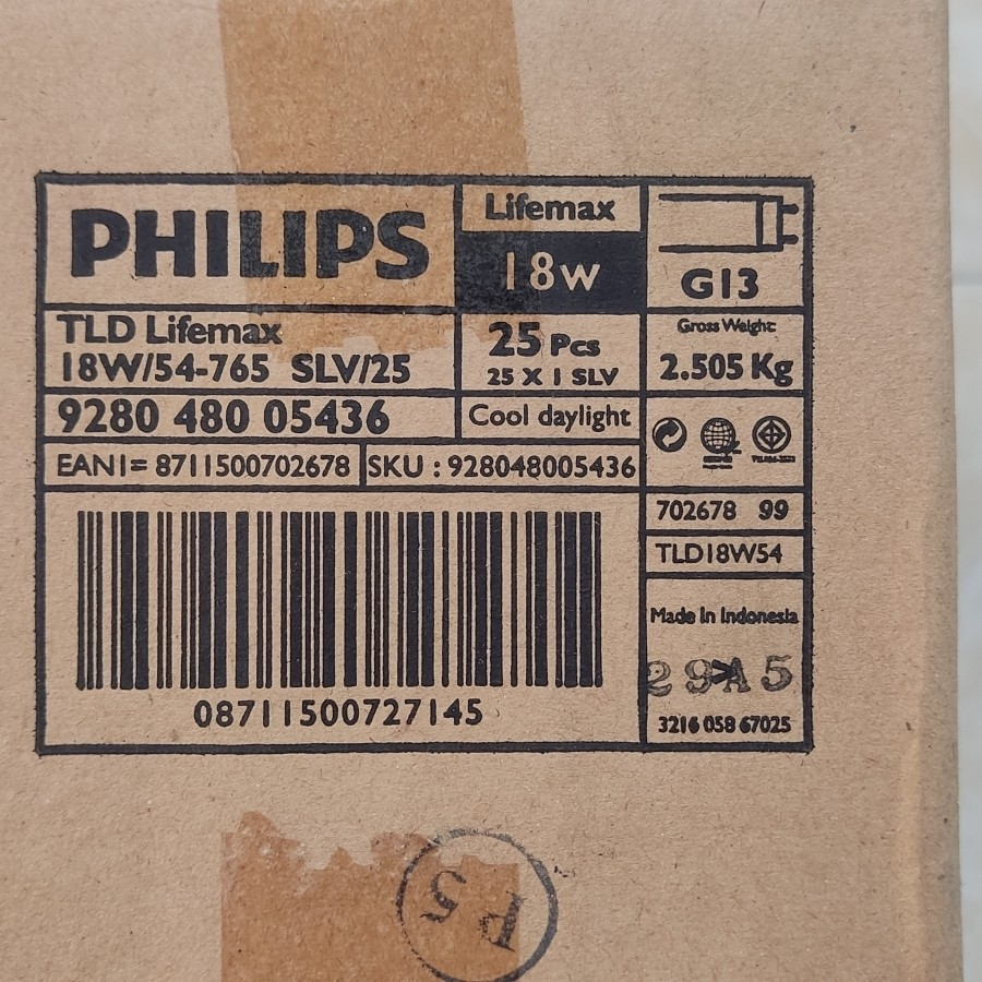 Lampu TL Lampu Philips TL 18 Watt TLD Lifemax 18W Lampu Philips 18W TL