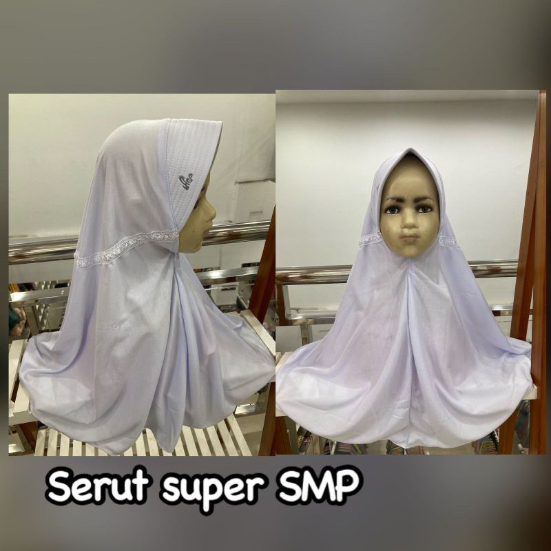 SKD JILBAB Jilbab Anak Sekolah/Super SMP Serut(L)