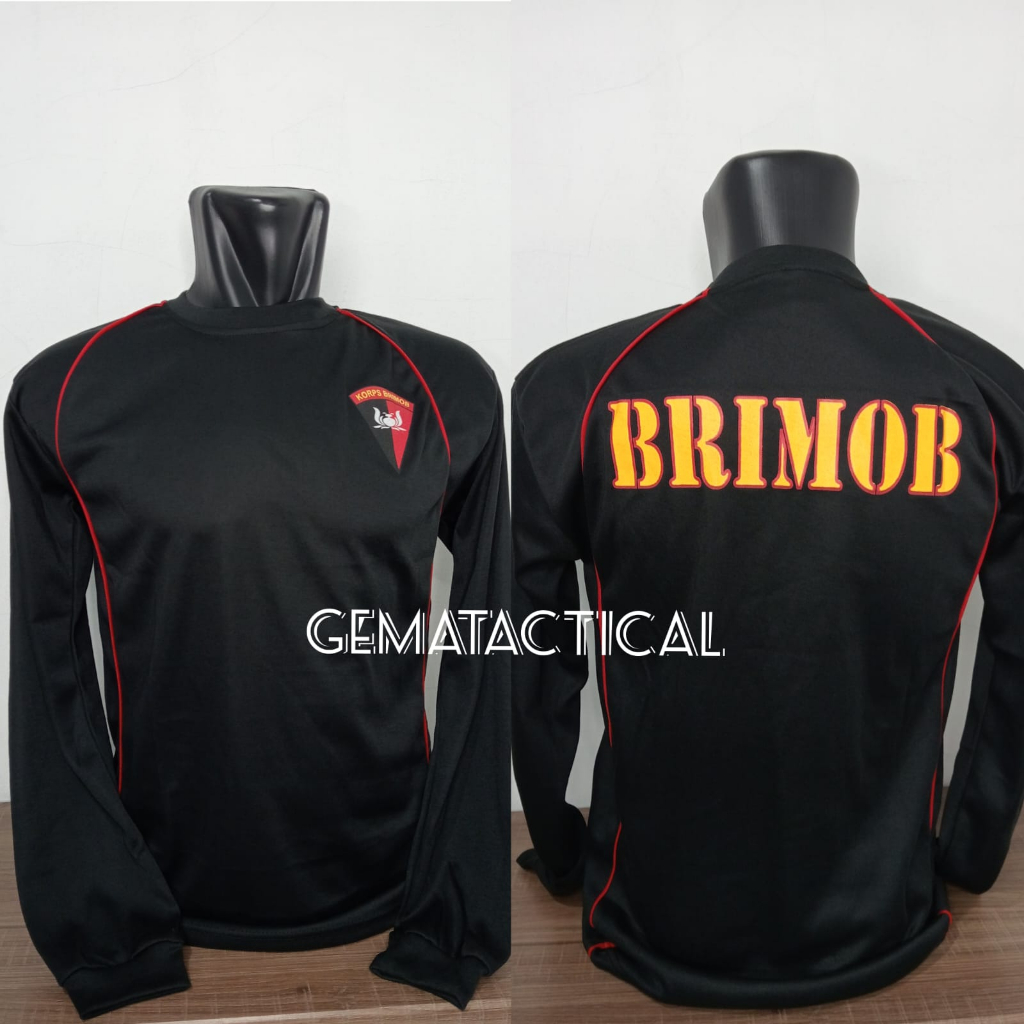 Kaos Dalam Brimob / Kaos Brimob / Kaos Lengan Panjang Korps Brimob Polri v2 / Kaos Oblong Brimob Len