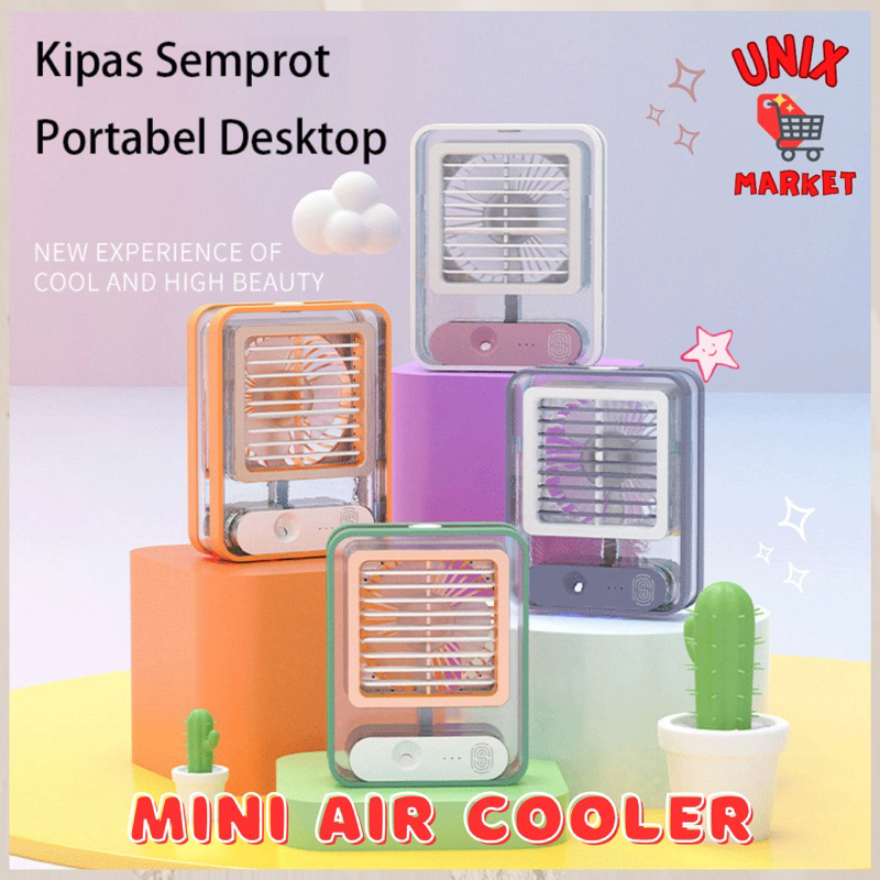 Kipas Angin Pendingin Portable Mini Ac Humidifer Air Cooler Baterai cas / AC Mini Portable LED Fan H