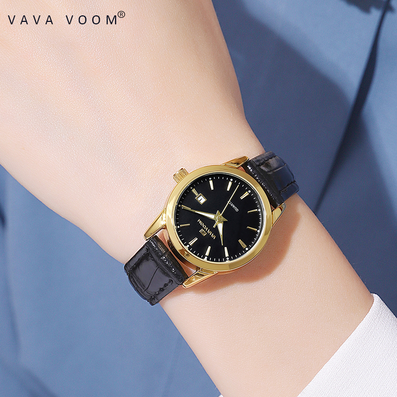 VAVAVOOM Jam Tangan Wanita Original Kecil Anti Tahan Air Kulit Branded Analog Women Watch