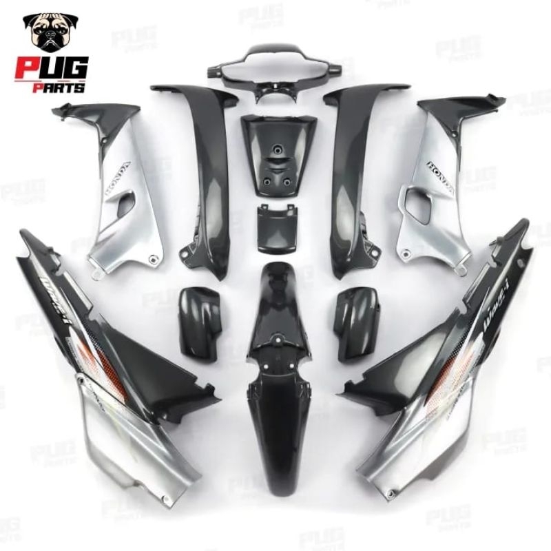 Body Halus Full Sepaket Warna Abu-abu Silver Honda Supra Fit Lama 100cc 2004