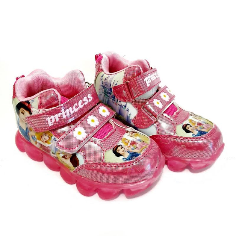 Sepatu Lampu Karakter Anak Perempuan Frozen Princess LOL