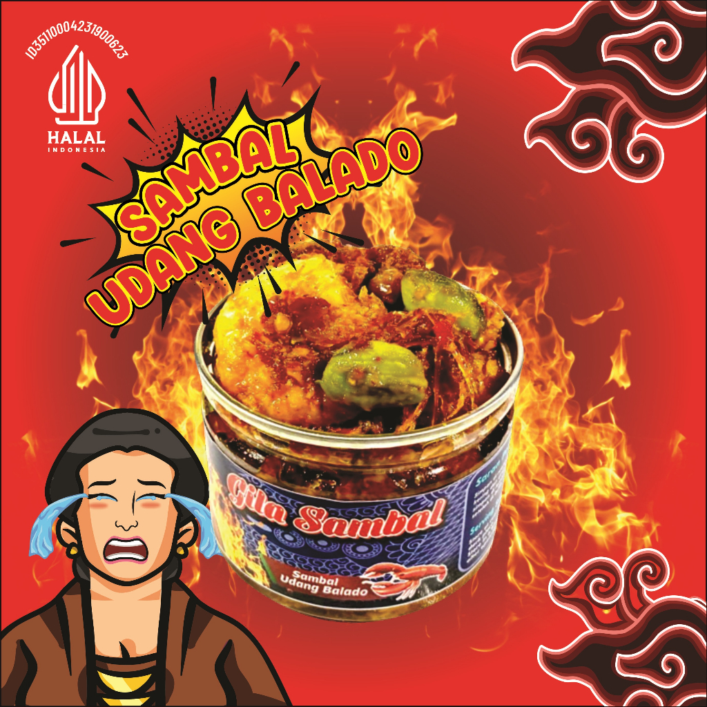 

Sambal Olahan Gila Udang Balado Pedas HOT/ Sambel Makanan Homemade Kemasan Tradisional (HOT, Guriih , Lezat dan Enak)