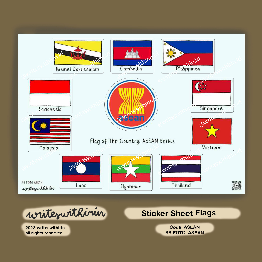 

(writeswithirin) Sticker Sheet Flag of The Country (Bujo/ Penpal) Stiker Laptop Anti Air Aesthetic