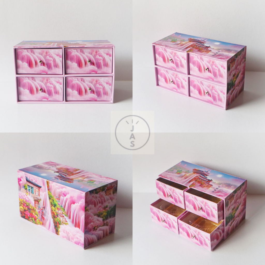 

JASBOX Box mooncake laci 2 susun 4 mooncake 23x11,5x13,5 cm / premium custom hard box / corporate hampers mooncake