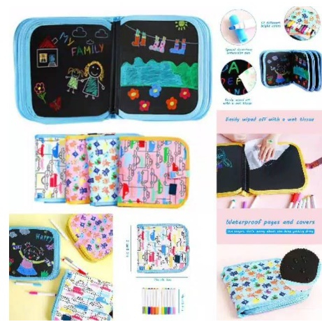 

( AIC ) Buku gambar spidol hapus / colouring magic book / buku gambar erasable / Buku gambar spidol erasable