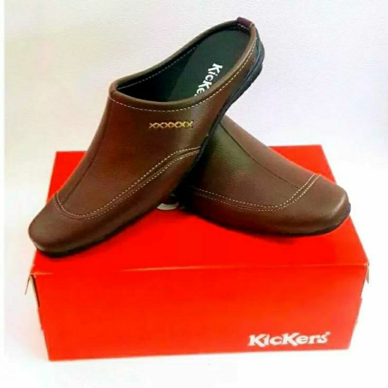 SEPATU SLOP PRIA SEPATU SLOP KICKERS SEPATU COKLAT KOMBINASI SEPATU KANTOR CASUAL