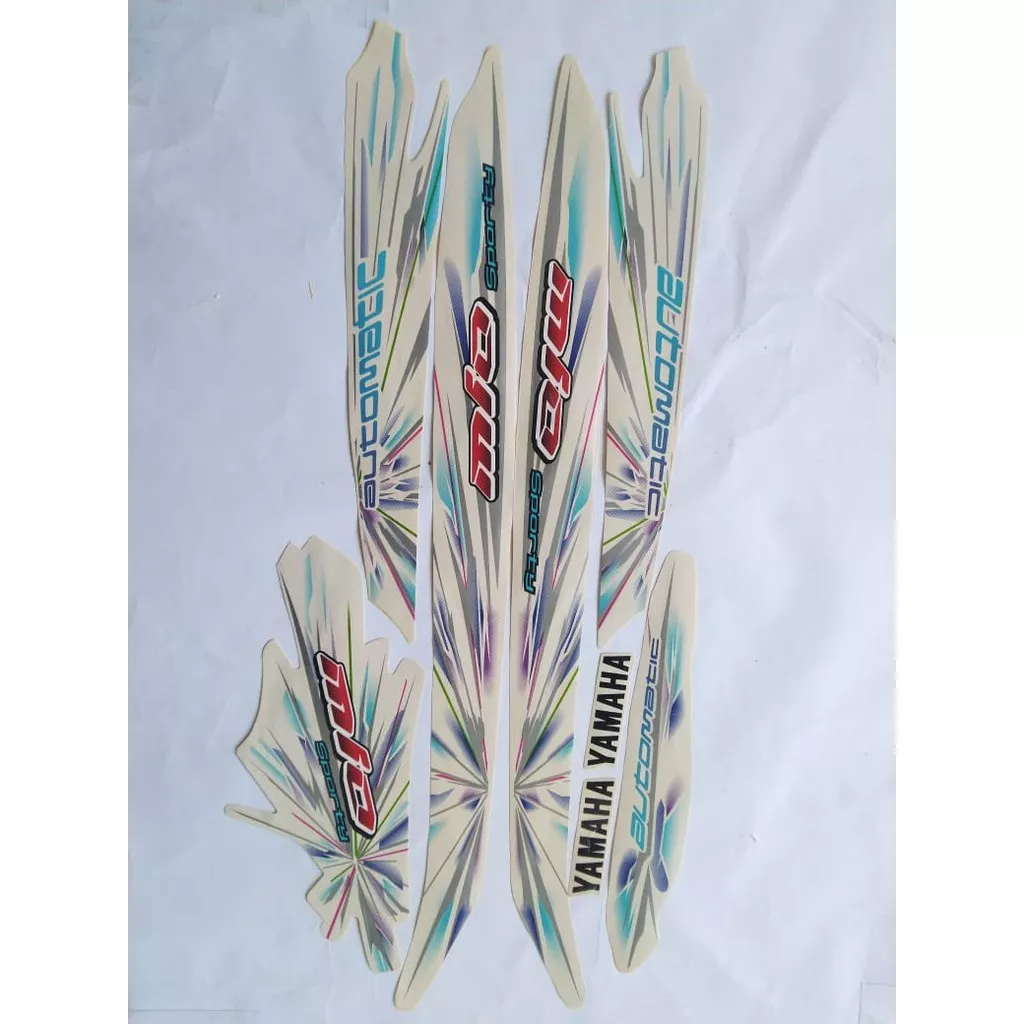 stiker striping yamaha mio sporty 2008 putih lis body original