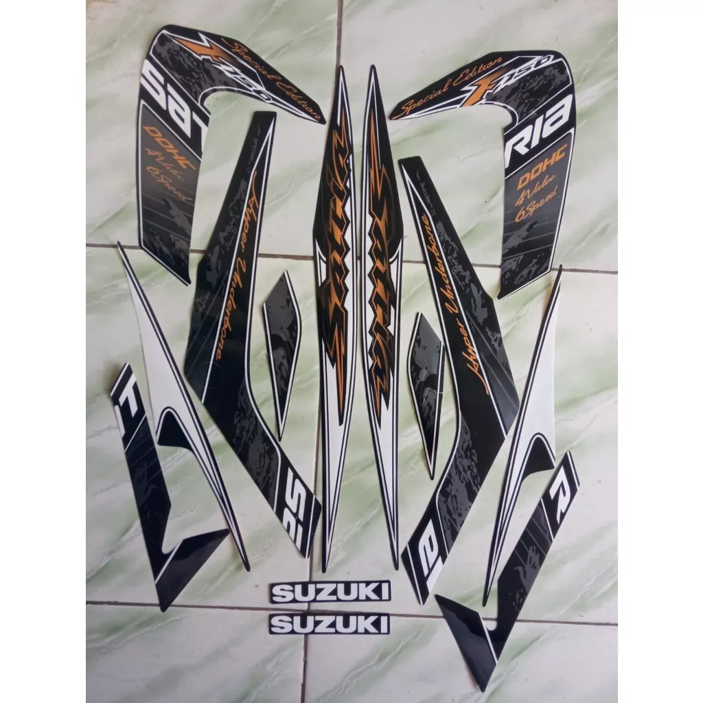 stiker striping suzuki satria fu barong f 150 2012 2013 se putih lis original