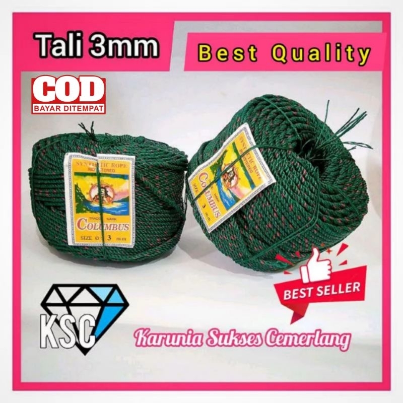 TALI 3MM / TAMBANG 3MM / TAMPAR 3MM / TALI JEMURAN / TALI PROYEK / TALI KERAJINAN / TALI PLASTIK KEC