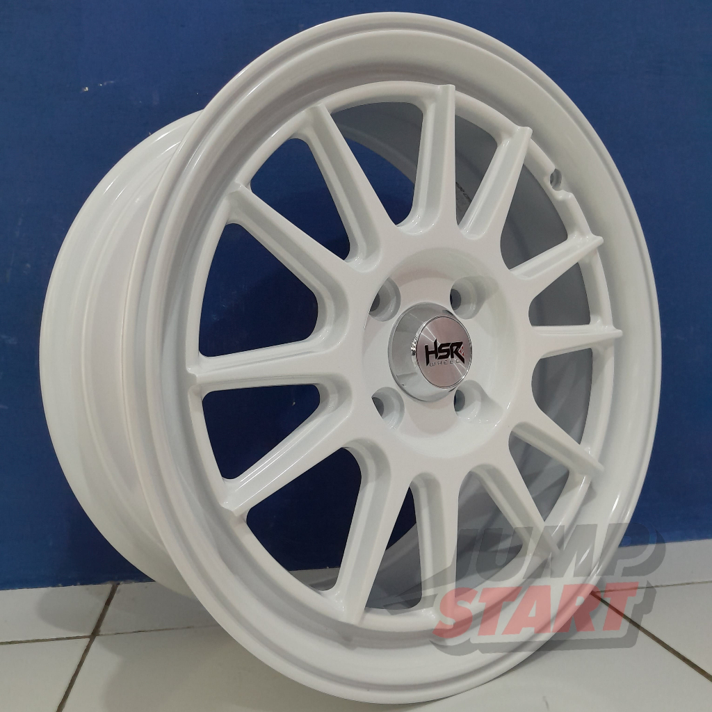 Pelek mobil Hsr Ende ring15 pcd baut 4x100 warna putih Brio Splash Ignis Swift lebar velg 65 ring 15