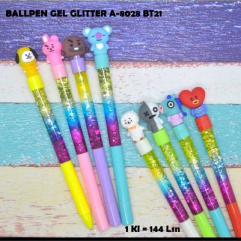 

Pen gel karakter bts k-pop air pelangi isi 12pcs(1box) TERBARU✅