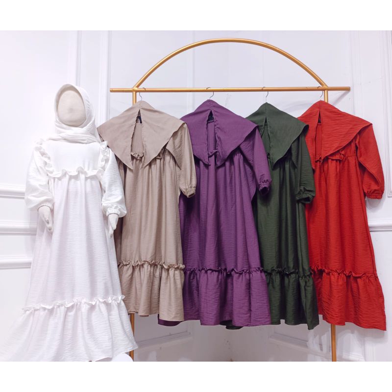 Gamis Anak POLO LINEN Warna Putih Manasik PREMIUM