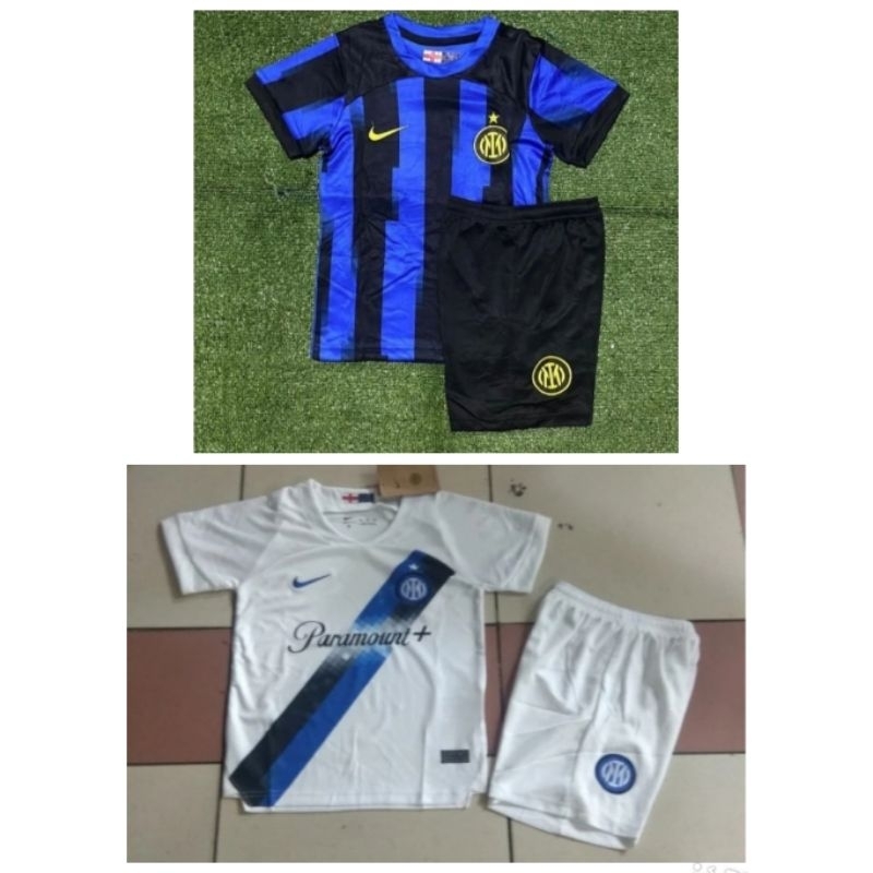 Stelan Setelan Jersey Kaos Baju Celana Sepak Bola Kids Kid Anak Kecil 1 Satu Stel Set Fullset Inter 
