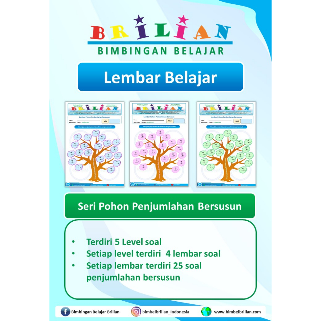 

Lembar Pohon Penjumlahan Bersusun (20 Lembar)