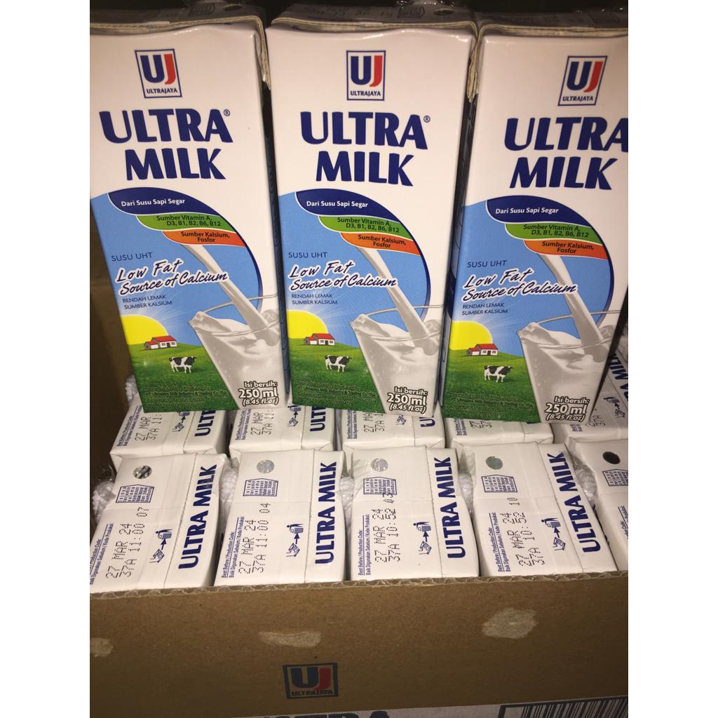 

COD // Susu Putih 250 Ml // Susu Ultra Milk 250 Ml // Susu Ultra Milk 1 Dus Isi 24 Pcs // Low Fat Source Of Calcium 250 Ml // Ultra Milk Low Fat 250 Ml Cokelat - Plain // Ultra Milk Susu UHT Low Fat 250ml [Paket isi 24pcs]