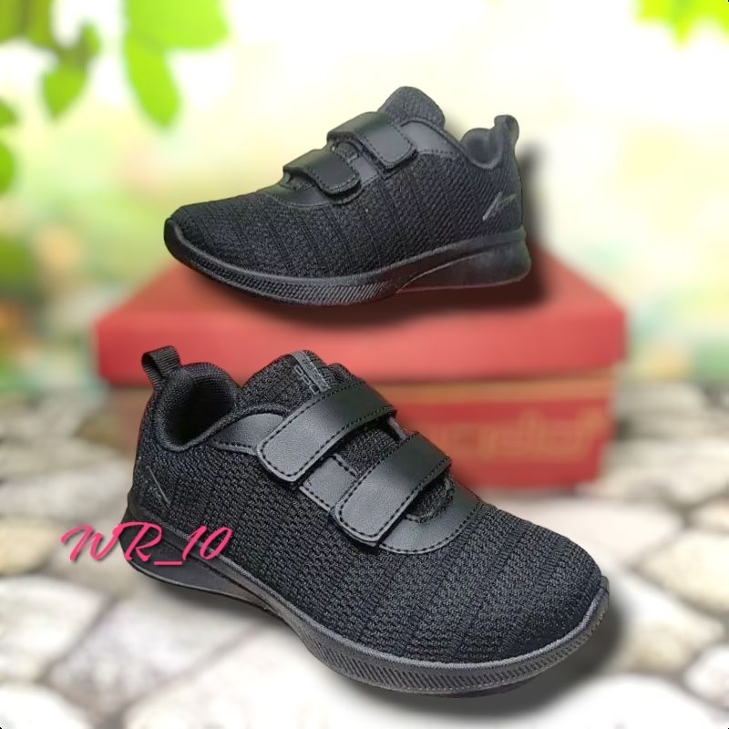 ANDO - Sepatu Formal Ando Hitam Polos Velcro 29-36 Original