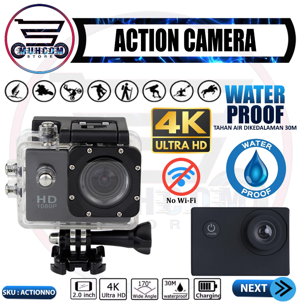 New SpyCam Camera Sportcam Non Wifi Kogan Ultra HD DV 1080P 4K H 264 Full HD 2 0 LCD SCREEN 30M Wate