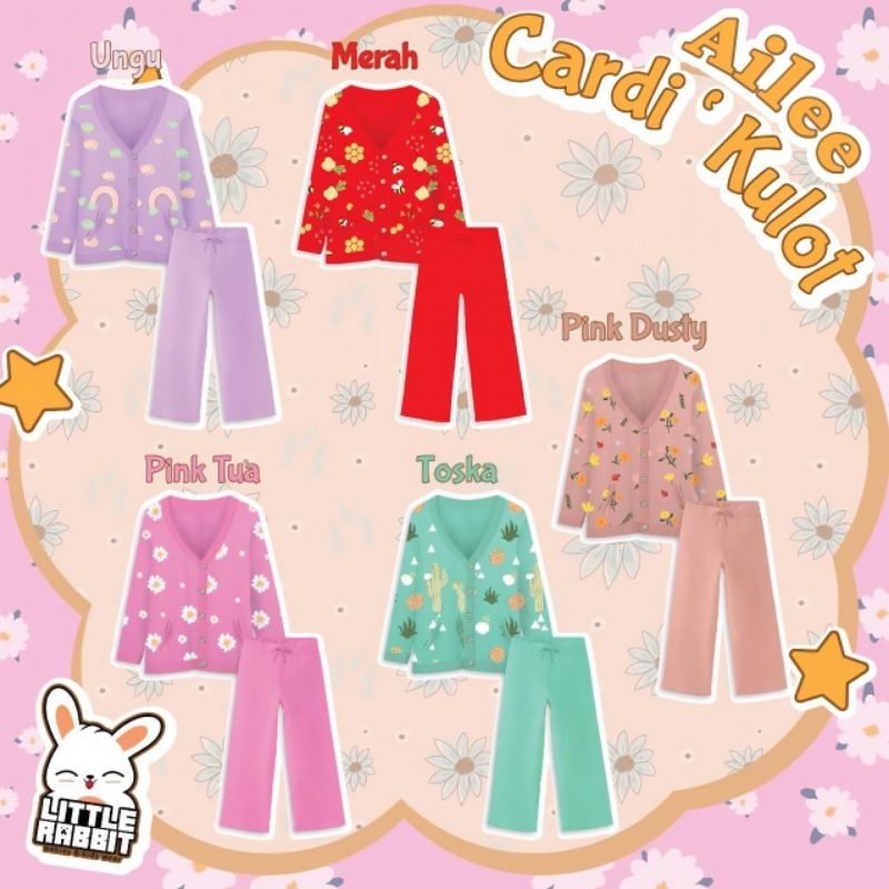 Setelan Baju Perempuan  Aliee Cardi Kulot By Little Rabbit