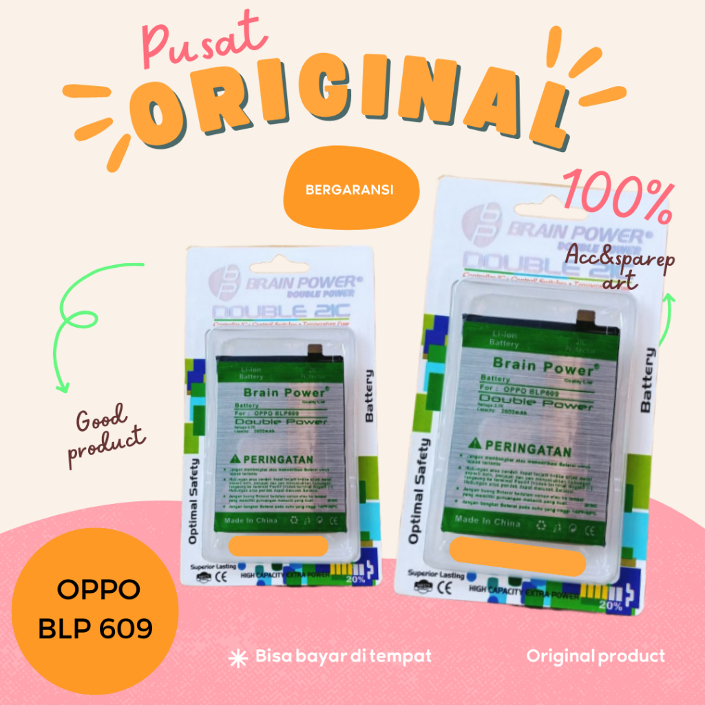 BATRE BATRE BATREI / DOUBEL POWER / OPPO BLP 609 / OPPO F1 PLUS / BATRE BATRE
