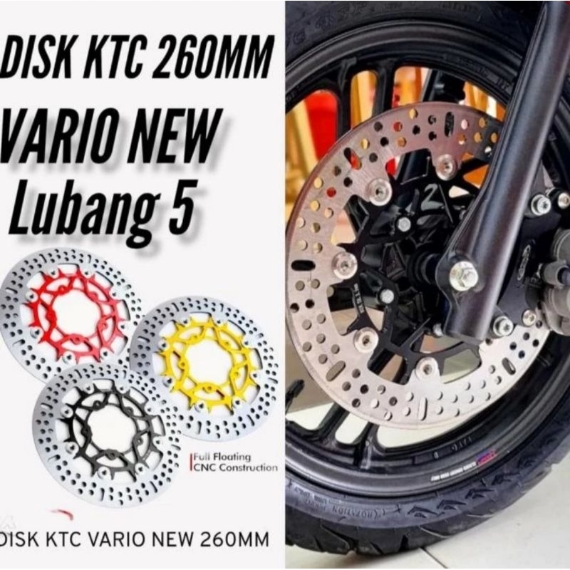 Disc brake piringan cakram ktc vario 150 new lubang 5 ukuran 260 mm