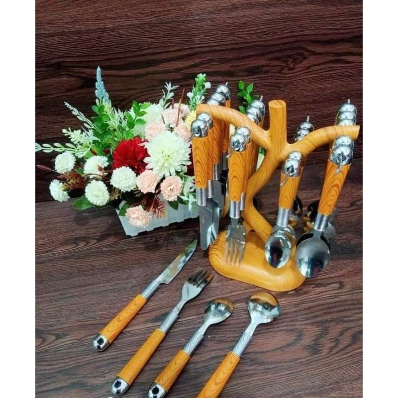 SENDOK POHON sendok set 24pcs Motif pohon caspian 24