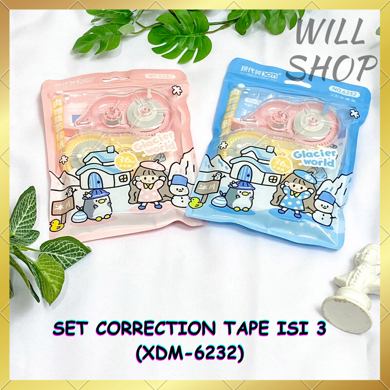 

TERBARU !! TIP EX SET CORRECTION TAPE (XDM-6232) 3 IN 1 / TIPE X GULUNG PANJANG 108 METER/ TI PE X MERCHANDISE LUCU TERMURAH READY COD